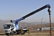Аренда ямобура isuzu Elf,  со стрелой,  установка опор